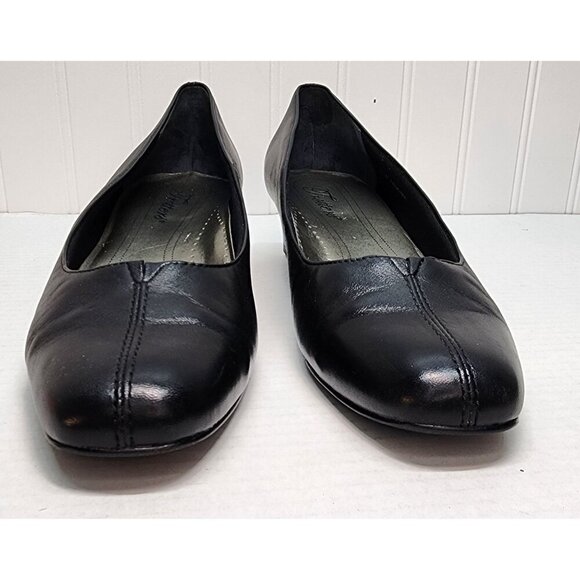 Trotters - Doris Black Leather Low Heel Pumps Size 9.5 N - Picture 4 of 16